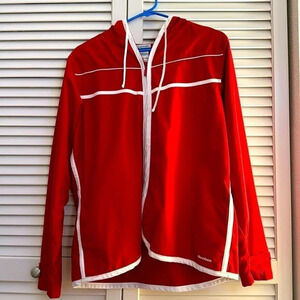 *Final Price* Reebok Vintage Red White Sport Zip Jacket Windbreaker GUC Large